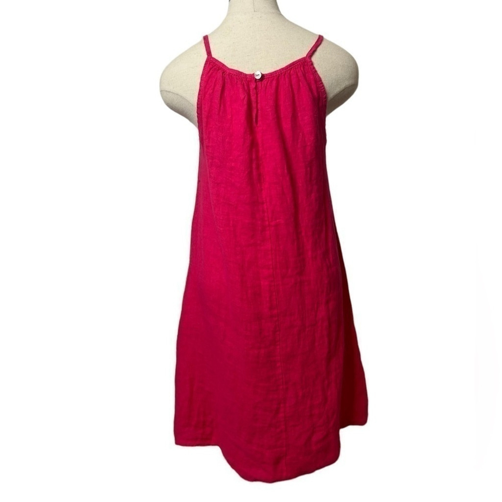 Lungo L'arno Women's Pink Linen Dress Made In Italy Summer Beach Casual Small - Picture 6 of 13